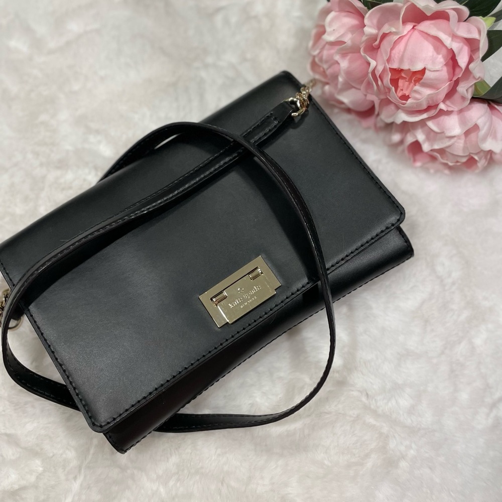 New KATE SPADE Black Leather Crossbody Bag